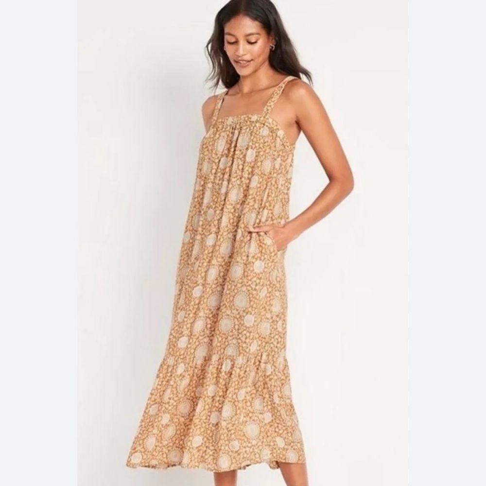 OLD NAVY Sleeveless Tie-Back Cutout Maxi Swing Dress